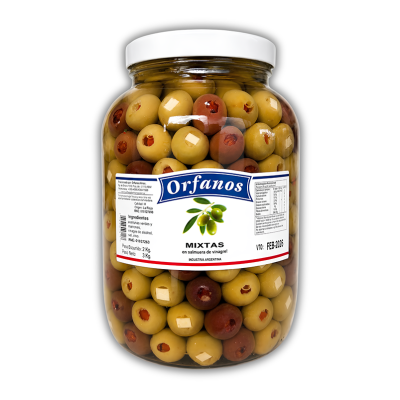 ACEITUNA MIX VERDE Y NEGRA RELLENA PROV-ALM-MORRON X 1KG